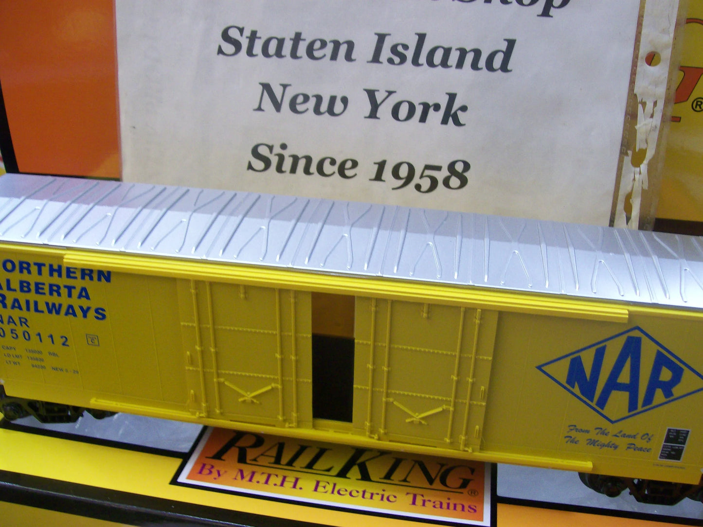 MTH Exclusive CUSTOM RUN Northern Alberta Railways 50’ Double Door Plugged Boxcar RD # 050112