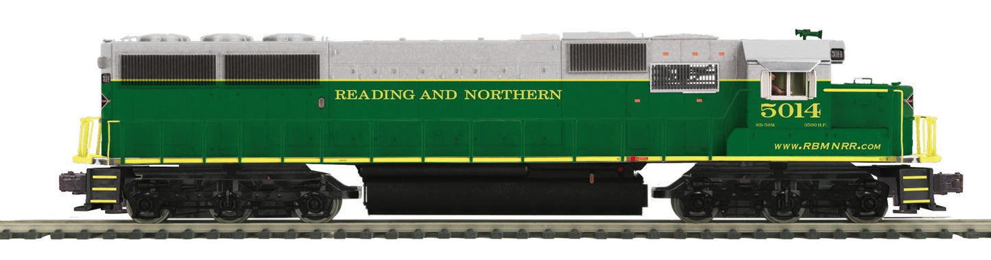 MTH # 20-21896-1 Reading & Northern Cab # 5014 O Scale Premier SD50 Diesel Engine w/Proto-Sound 3.0 (Hi-Rail Wheels)
