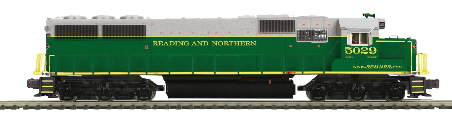MTH # 20-21897-1 Reading & Northern Cab # 5029 O Scale Premier SD50 Diesel Engine w/Proto-Sound 3.0 (Hi-Rail Wheels)