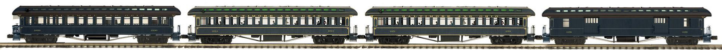 ETA EARLY 2026 MTH O Scale Premier # 20-62105 Baltimore & Ohio 4-Car 64’ Woodsided Passenger Set