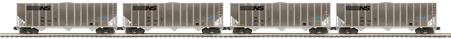In Stock MTH Premier # 20-92390 ( 4-Car) Coke Hopper Car Set - Norfolk Southern (Plated)