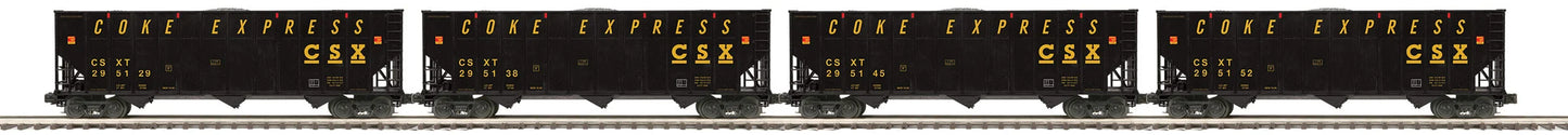 MTH Premier # 20-92394 ( 4-Car) CSX O Scale Coke Hopper Car Set
