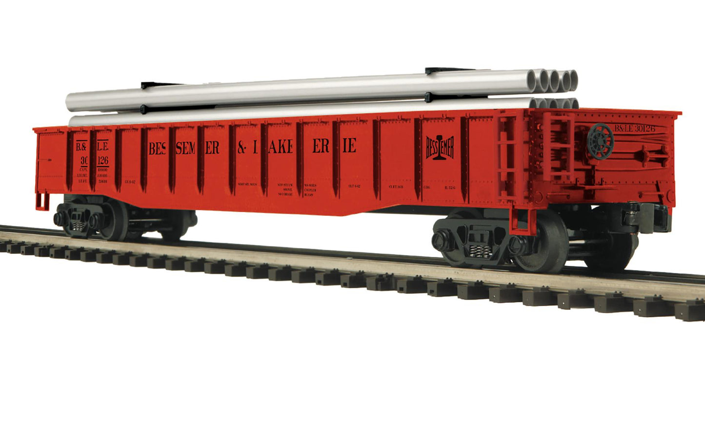 *Pre Order* ( ETA September 2026 ) MTH O Scale Premier # 20-95867 Bessemer & Lake Erie Gondola Car w/Pipe Load