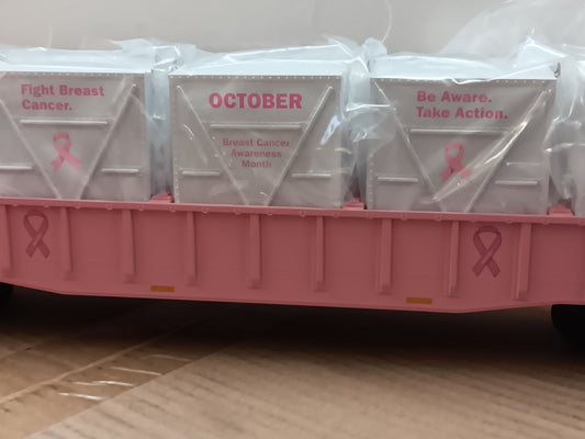 In Stock ( Exclusive E-Z Catch Custom Premier D&H Pink Cancer Awareness Gondola w/White LCL Containers # 38029-B
