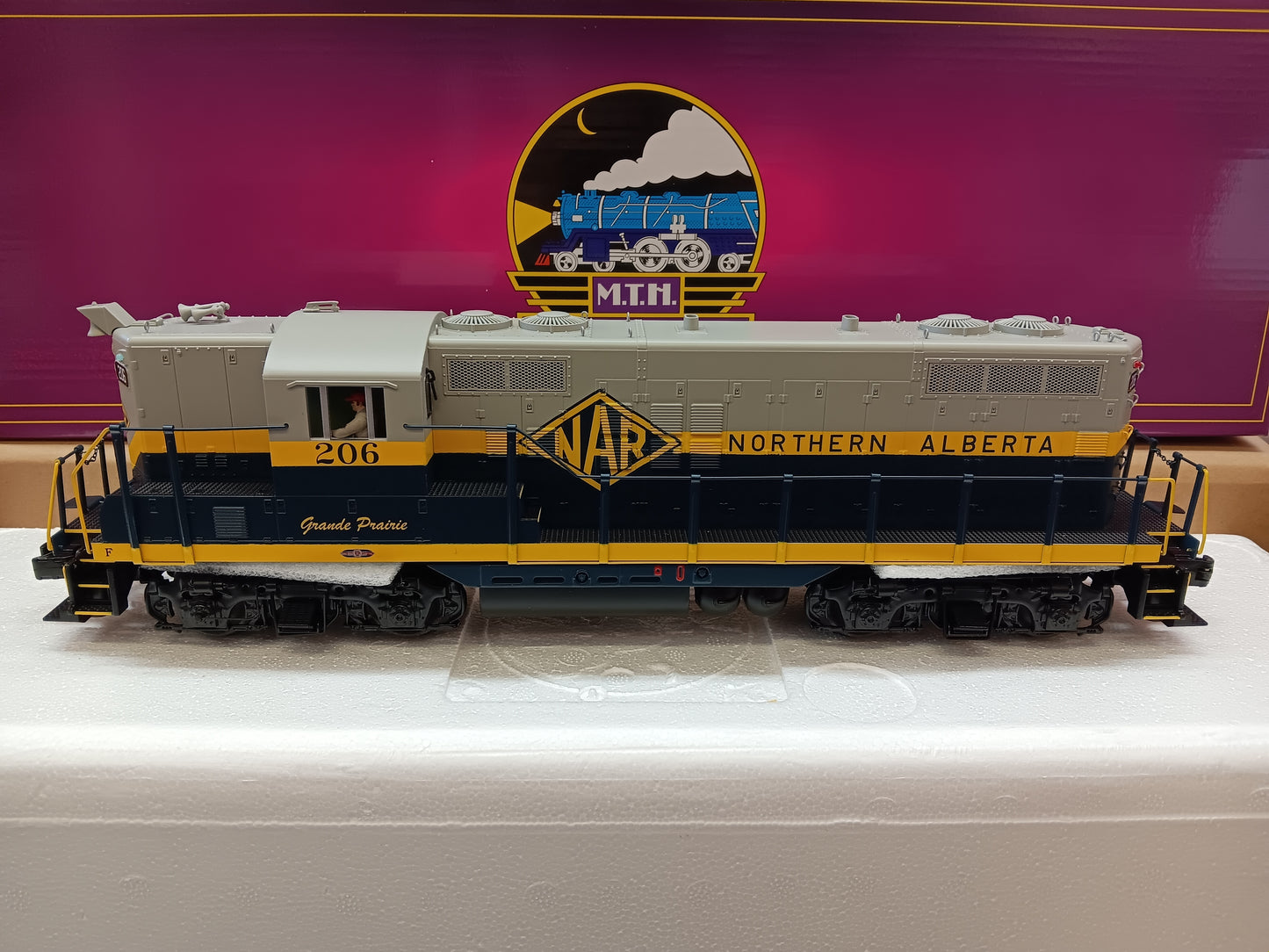 ( Now in Stock ) E-Z Catch Custom Northern Alberta Railway Cab # 206 MTH Premier GP-9 # 20-22026-1