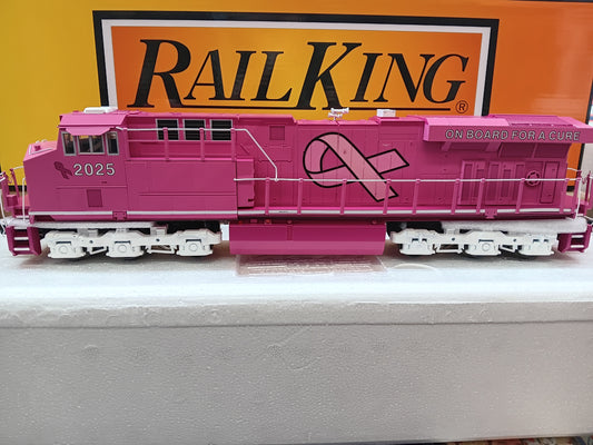 ( Now in Stock ) Cancer Awareness MTH # 30-21330-1 Custom Run E-Z Catch ES-44 with Pink Charging Lights