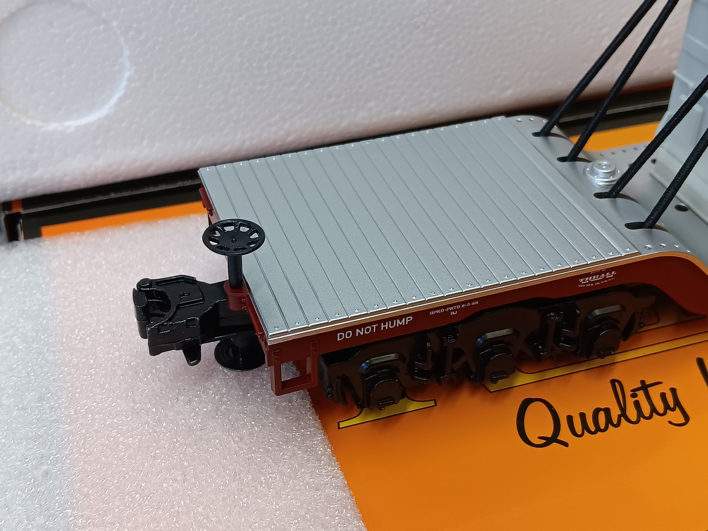 ( Now in Stock ) MTH Custom Railking RJ Corman Dep. Center Flat Car w/Transformer Load Rd # RJCC142651