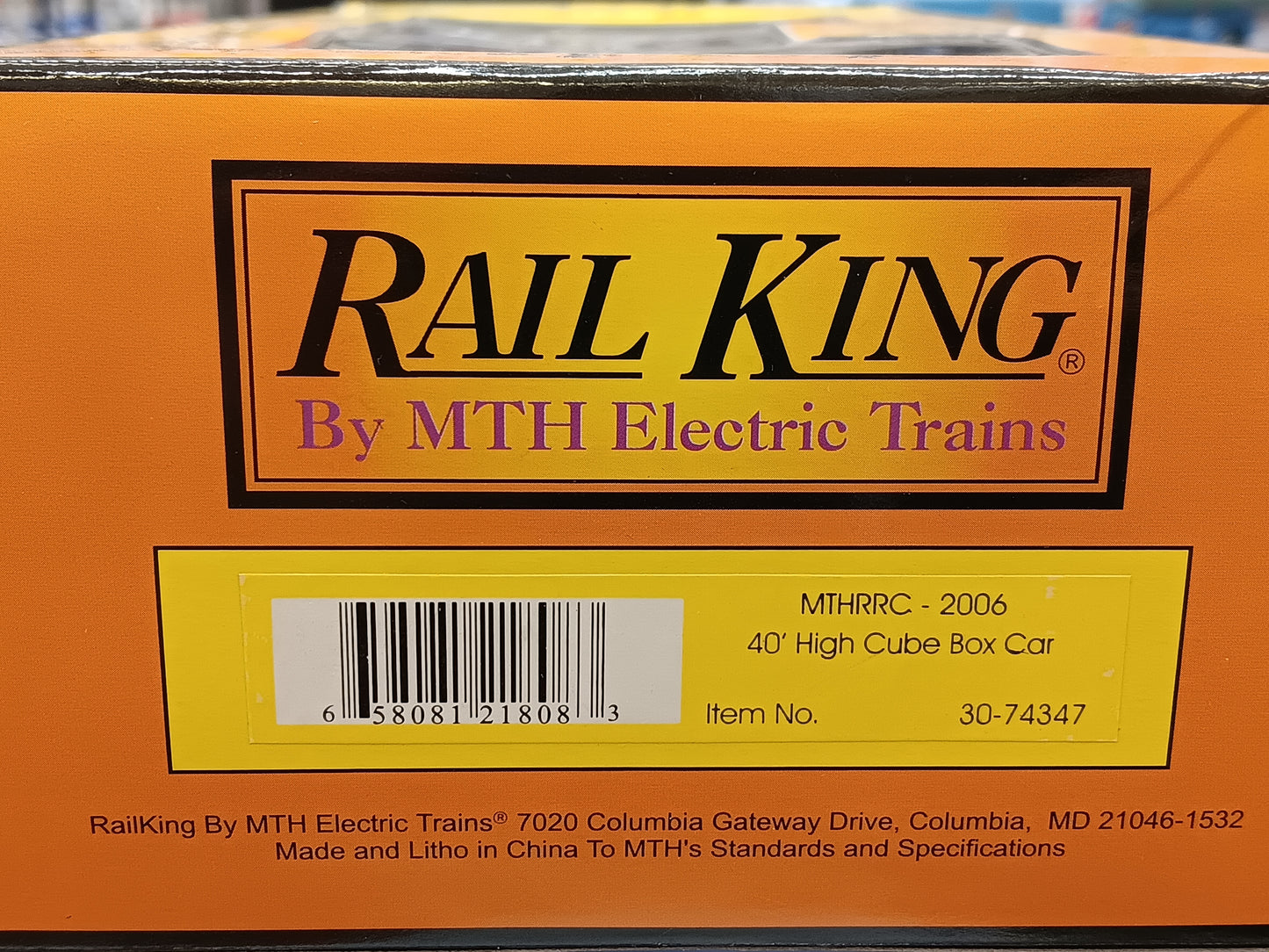 MTH RailKing # 30-74347 O Gauge MTHRRC 2006 40' High Cube Box Car