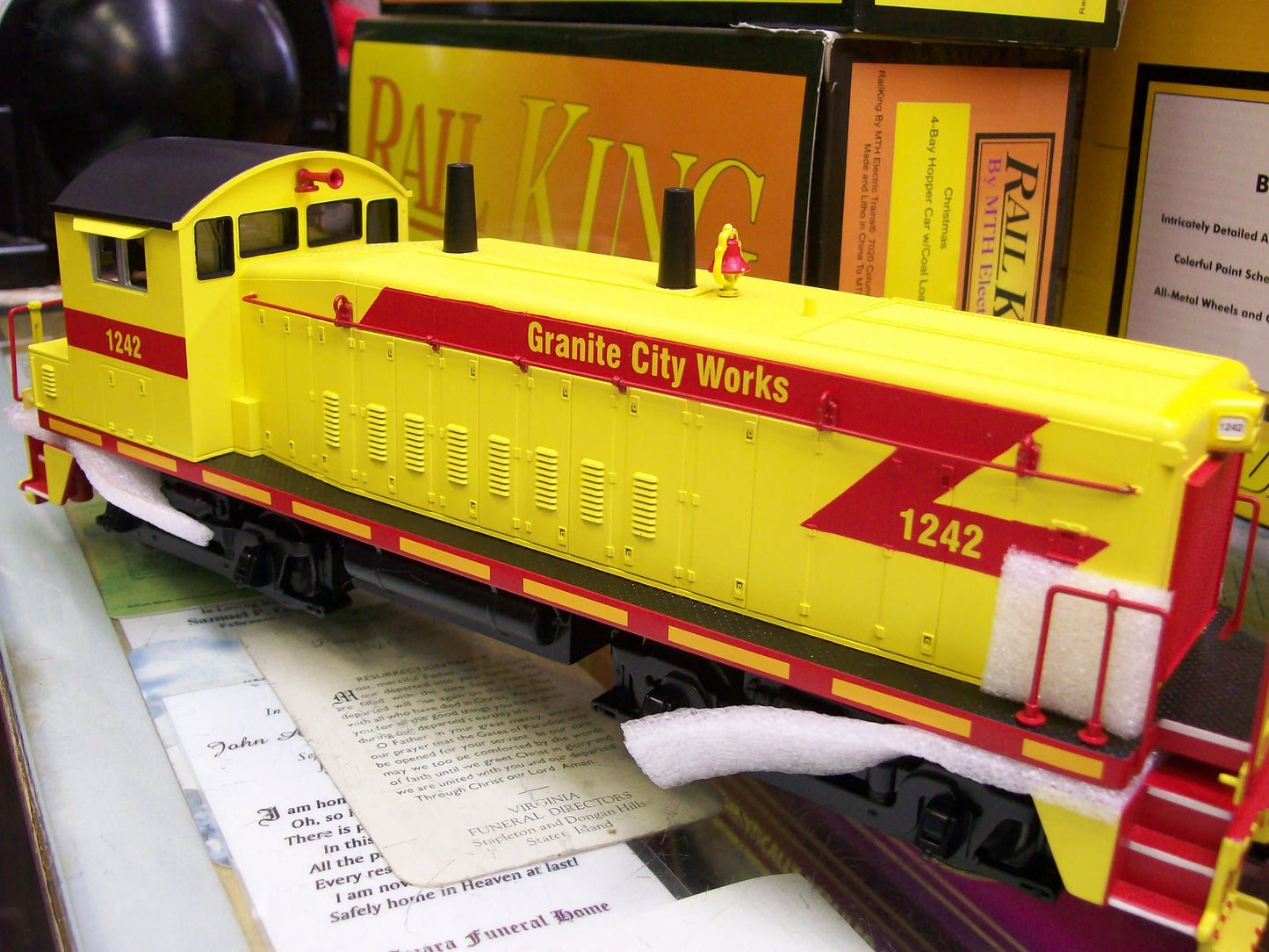 E-Z CATCH MTH CUSTOM GRANITE CITY WORKS SW1200 RAILKING CAB # 1242