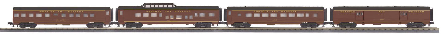 ( Sold Out ) MTH RailKing # 30-67418 Norfolk & Western 4-Car 60' Streamlined Passenger Set (O Gauge)