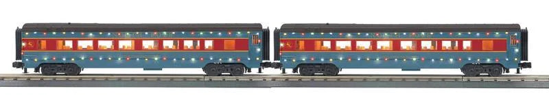( SOLD OUT ) North Pole 2-Car 60’ Streamlined Sleeper/Diner w/LED Lights