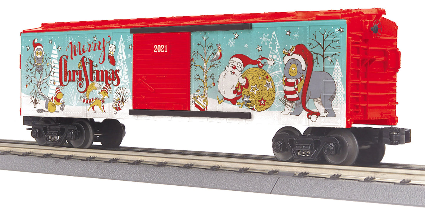 MTH # 30-71058 ( O Gauge ) Year 2021 Annual Christmas Holiday Box Car