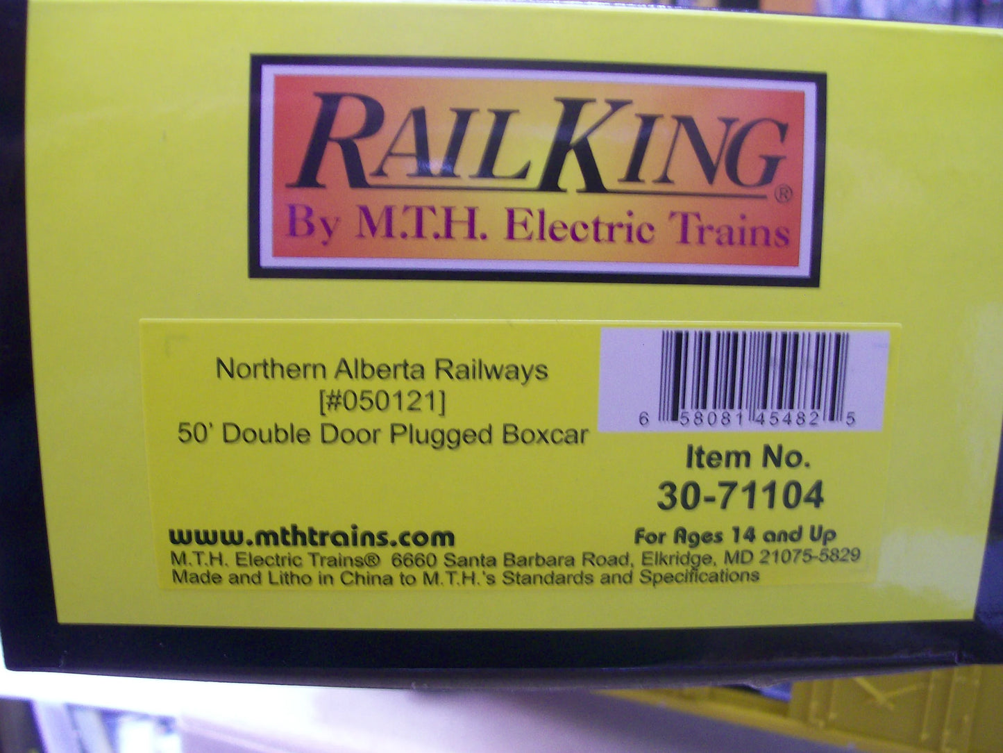 MTH Exclusive Custom Run Northern Alberta Railways 50’ Double Door Plugged Boxcar RD # 050121