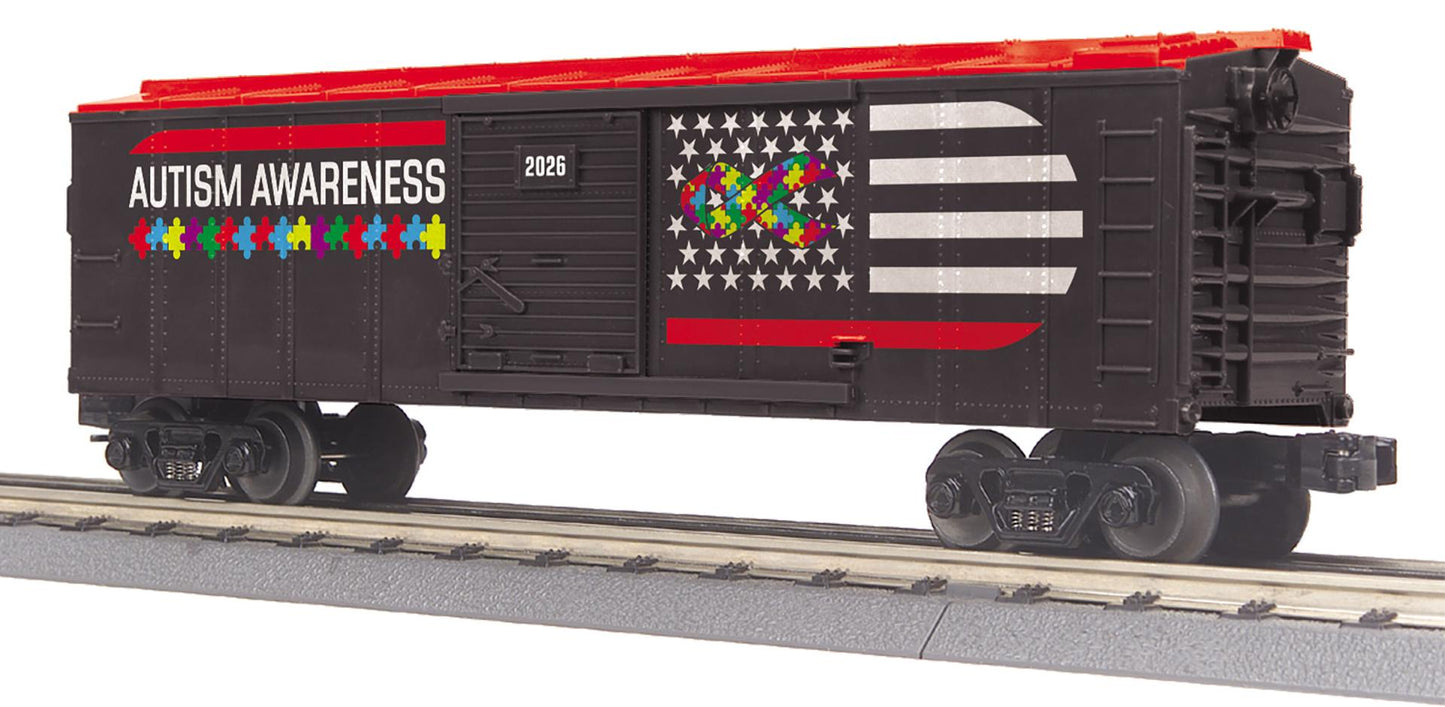 ETA DECEMBER 2025 ( E-Z CATCH AUTISM AWARENESS CUSTOM MTH RAILKING BOX CAR 2026