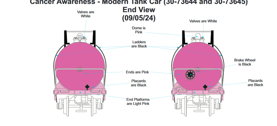 E-Z Catch Custom Cancer Awareness MTH Railking Cure 2 Modern Tank Car