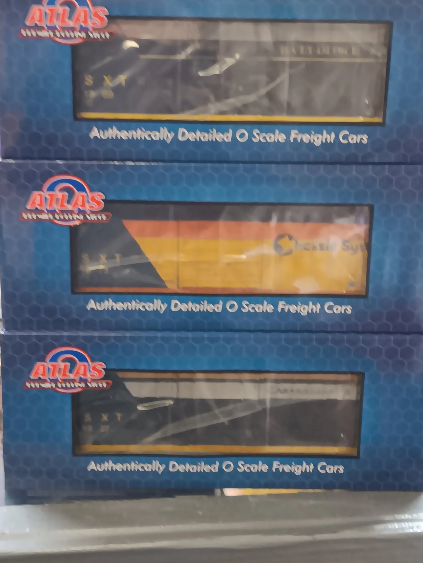 Atlas # 3001642 PREMIER O Scale 50' GUNDERSON HIGH CUBE BOX CAR 3 PACK CSX HERITAGE