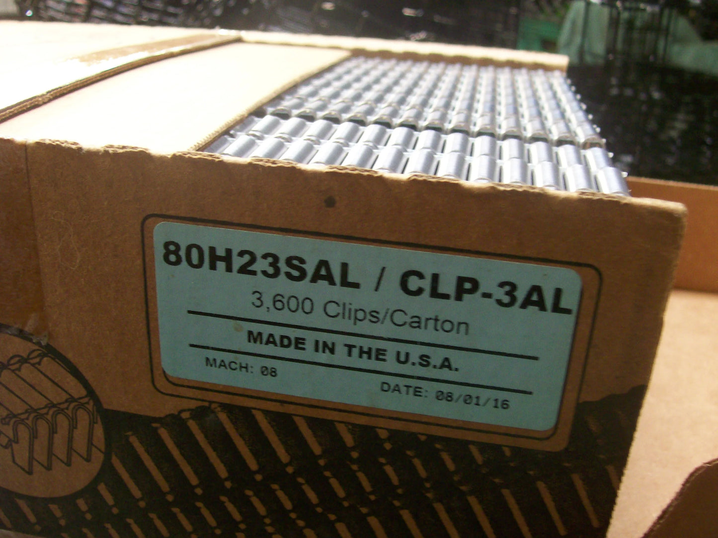 Encore Hartco # CLP-3AL ( Aluminum ) Clips 3600 per box ( USA Made )