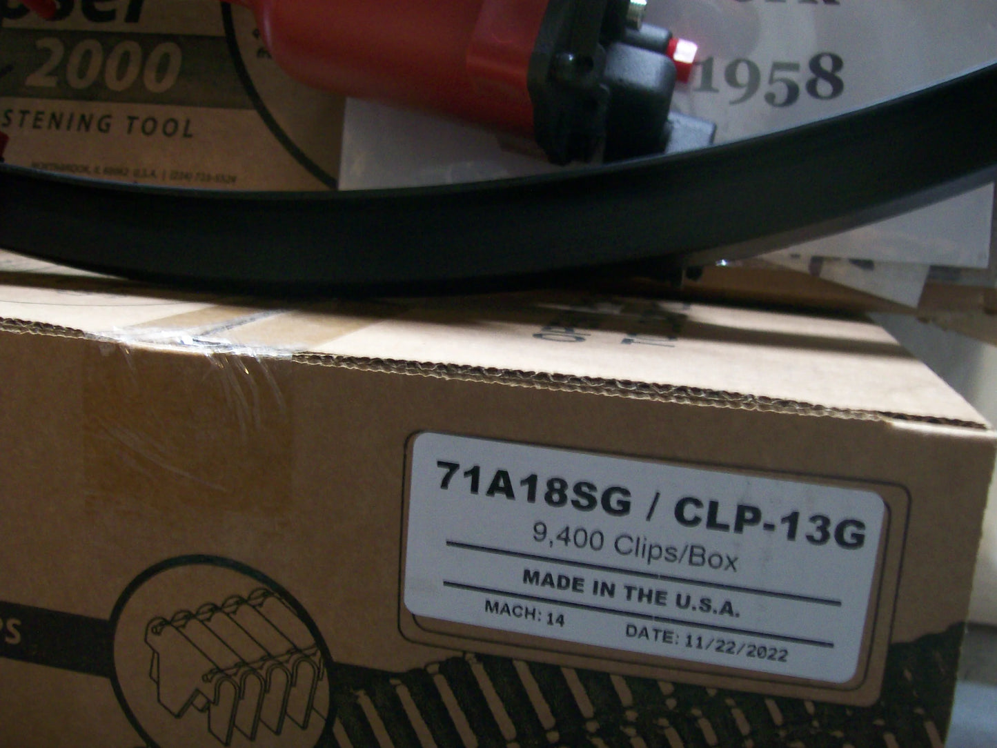 Encore Hartco Red Eclipser 2000-1020S Clinch Clip Tool with Box of CLP-13G Clips