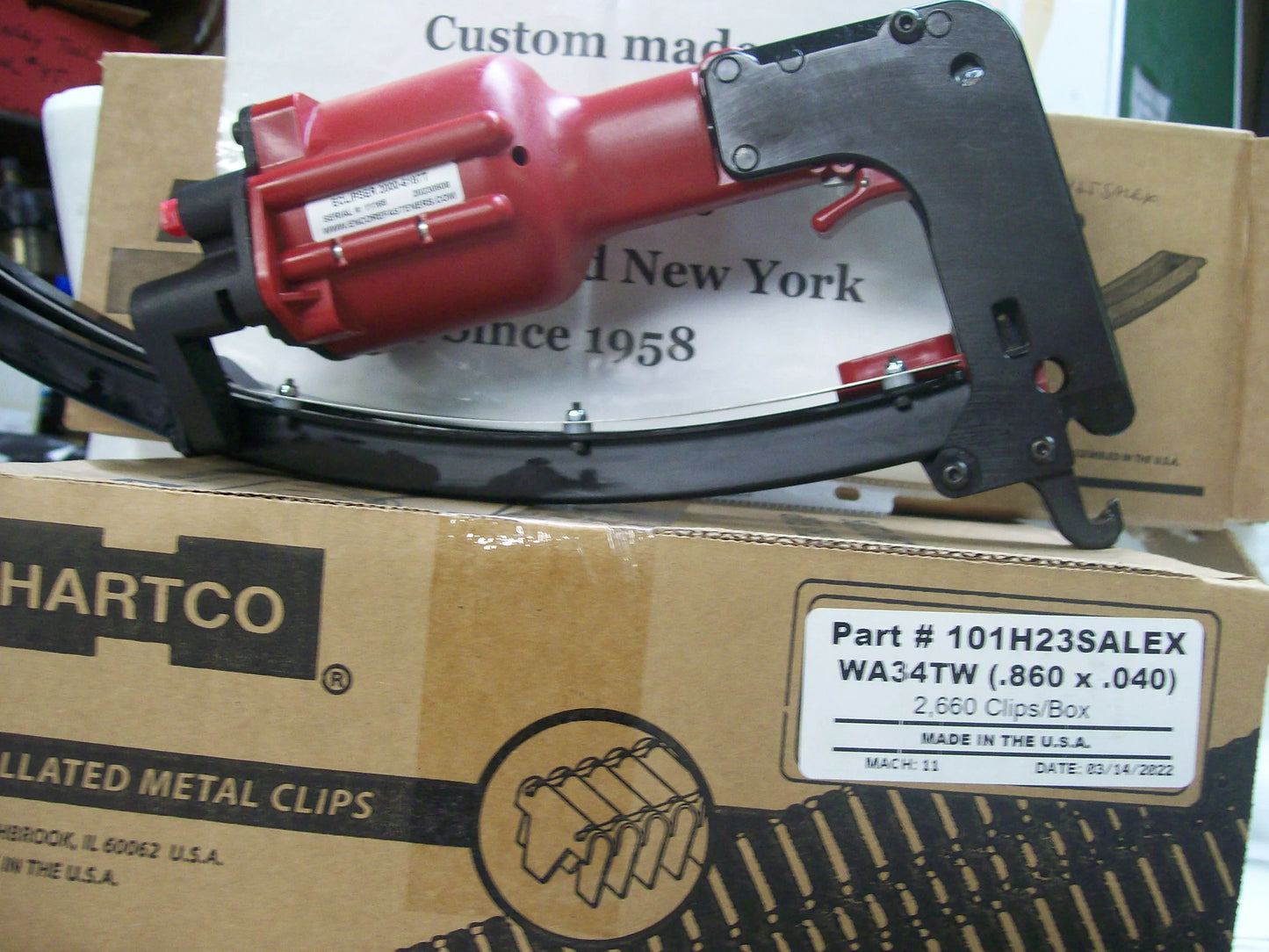 Encore Hartco Eclipser Red # 2000-6187T Clinch Clip Tool with ( WA34TW ) # 101H23SALEX ALUMINUM CLIPS