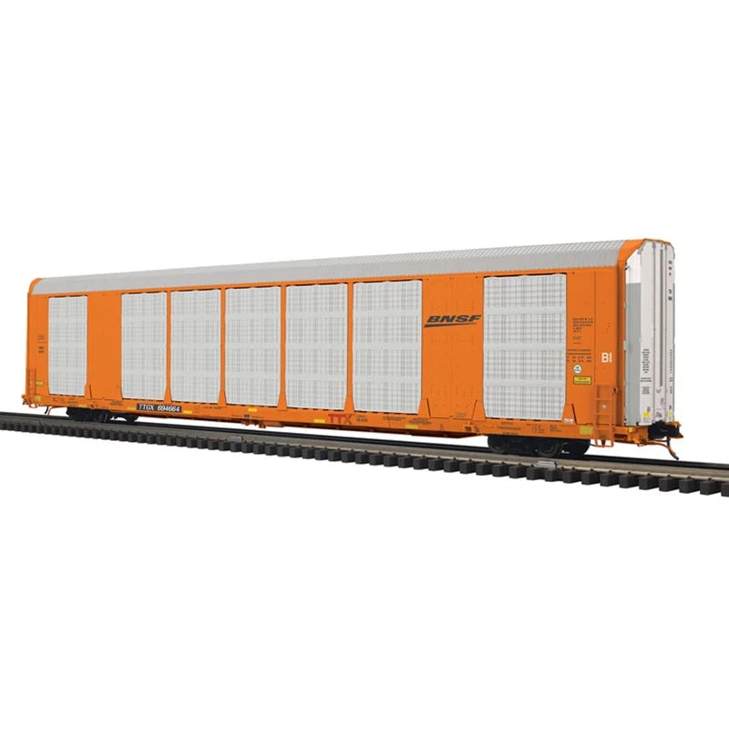 SOLD OUT Atlas O # 3001495 O GUNDERSON MULTI-MAX AUTO RACK BNSF BLACK WEDGE ( 4 road numbers to choose ) #694664, #694759, #694694, #694746 (ORANGE/SILVER) 3-Rail
