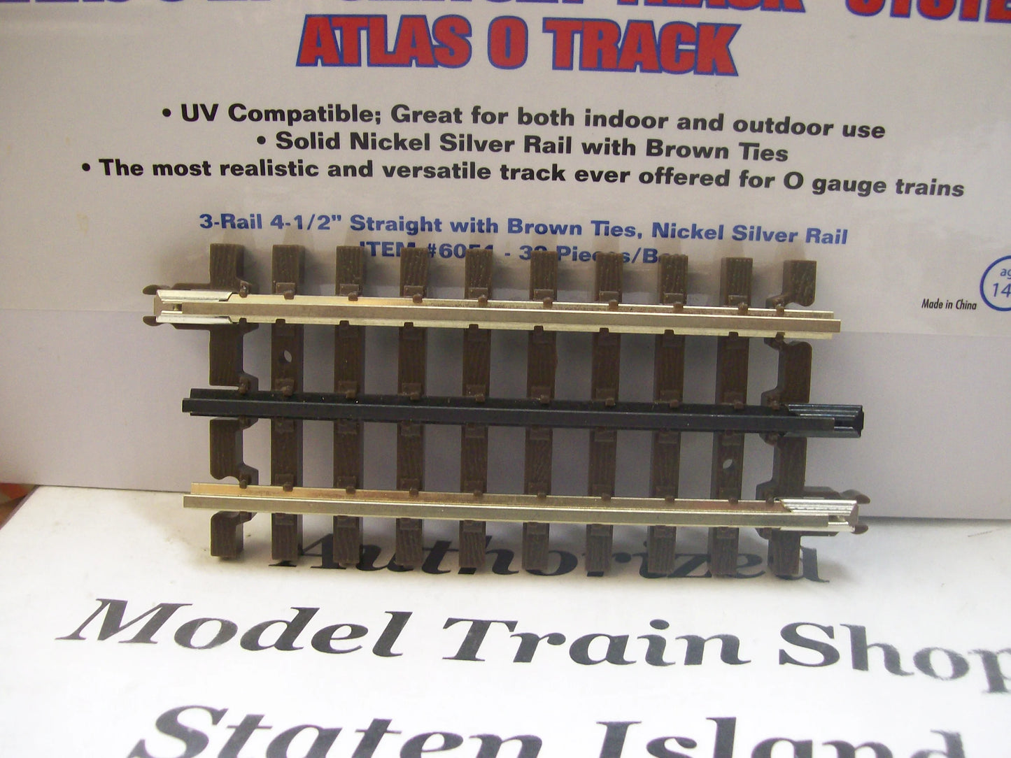 Atlas O Gauge # 6051 ( 4-1/2") Straight Track O Scale Nickel Silver ( Sold Each )