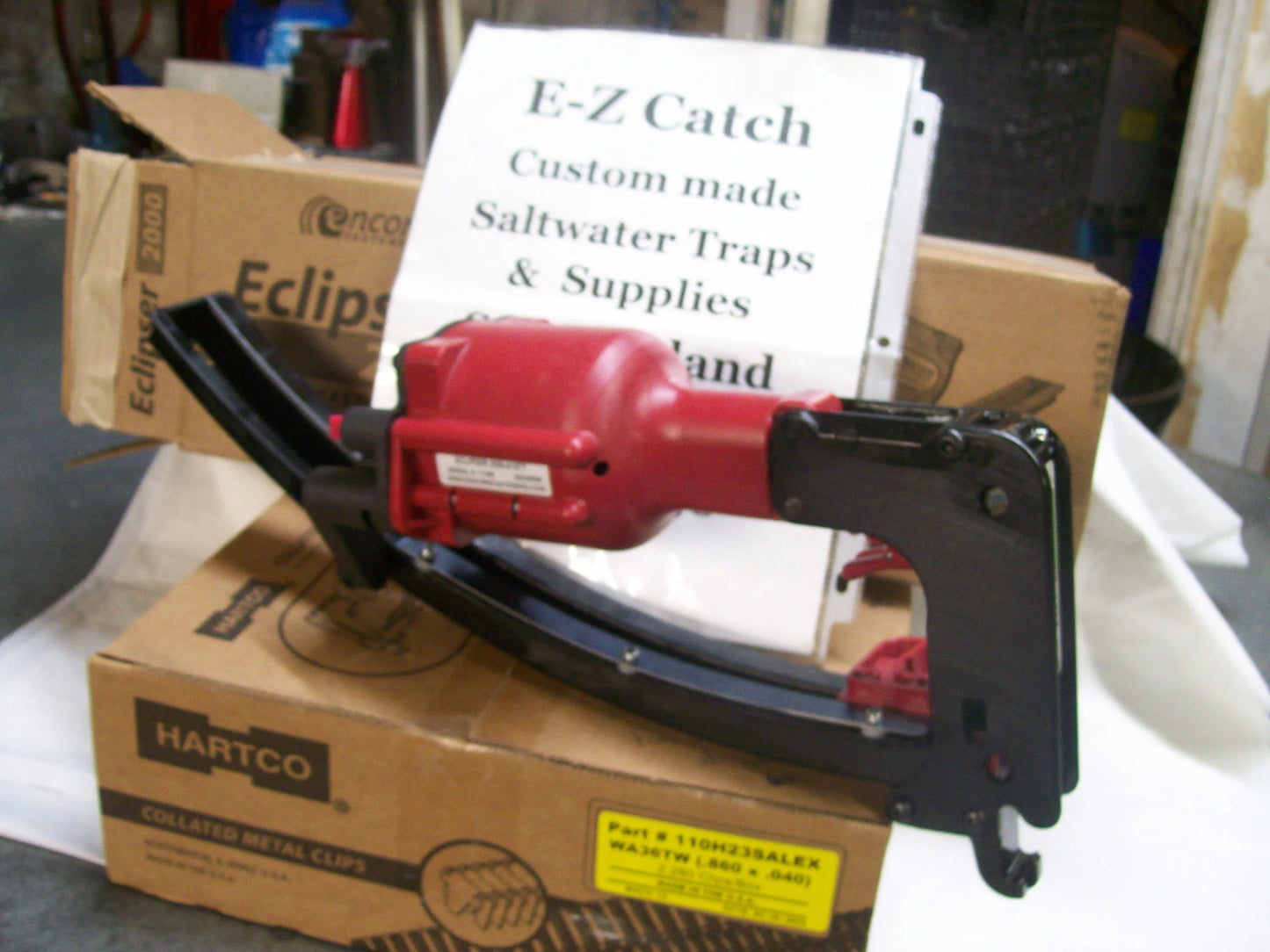 Encore Hartco Eclipser Red # 2000-6187T Clinch Clip Tool with ( WA36TW ) # 110H23-SALEX ALUMINUM CLIPS