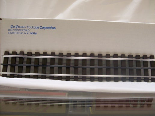 Gar Graves # WT-101-12 ( O Gauge) Rigid Phantom Tinplate ( 12-Pack ) 12.4" Straight Track w/ Wood Ties
