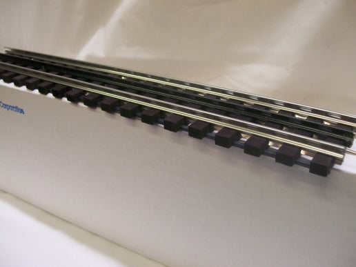 Gar Graves # WT-101-12 ( O Gauge) Rigid Phantom Tinplate ( 12-Pack ) 12.4" Straight Track w/ Wood Ties
