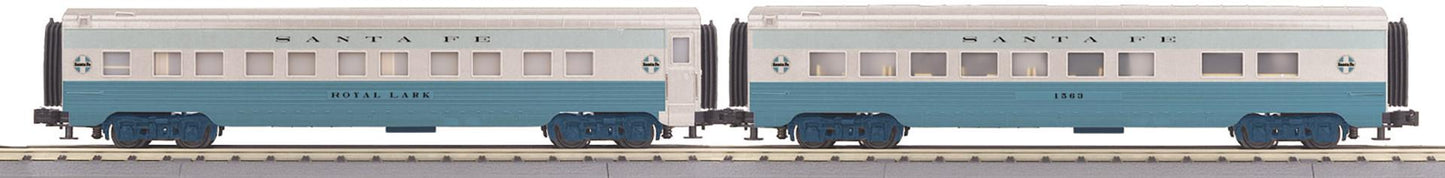 *PRE-ORDER* MTH RailKing # 30-68350 Santa Fe 2-Car 60’ Streamlined ABS Sleeper/Diner O Gauge - ETA 2027