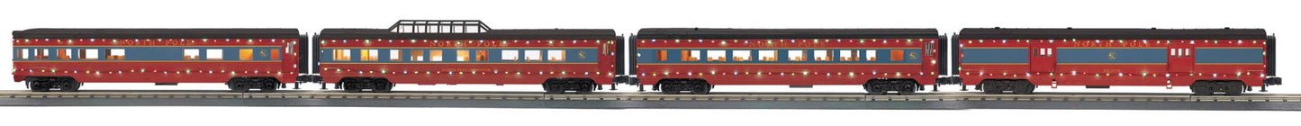 *PRE-ORDER* MTH RailKing # 30-68310 O Gauge North Pole 4-Car 60’ Streamlined Passenger Set w/LED Lights