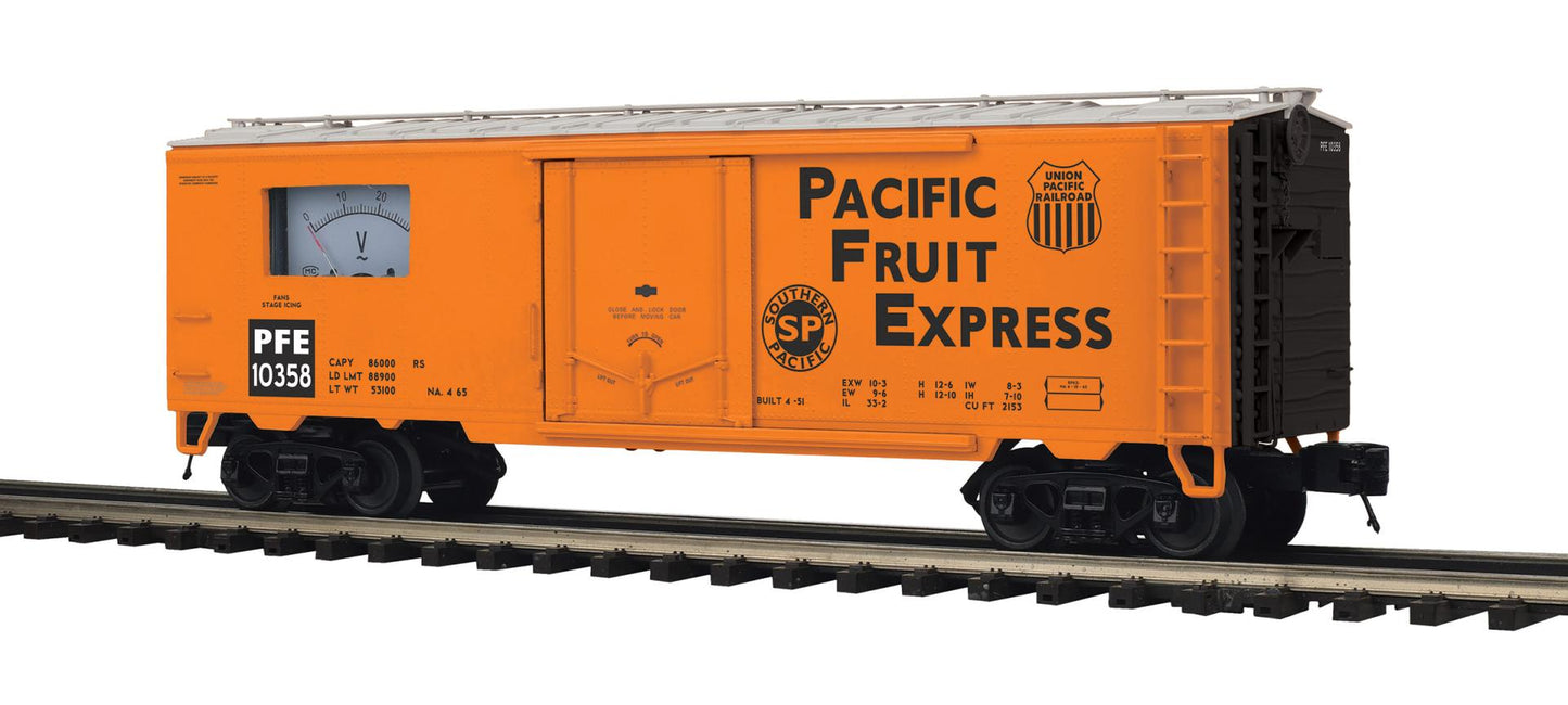 *PRE-ORDER* MTH Premier # 20-94880 Pacific Fruit Express O Scale 40’ Steel Sided Power Meter Car Rd # 11711 - ETA 2027