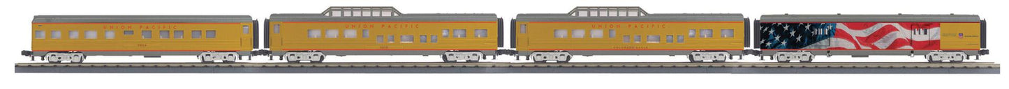 *PRE-ORDER* MTH RailKing # 30-68314 O Gauge Union Pacific 4-Car 60’ Streamlined Passenger Set (ETA 2027)