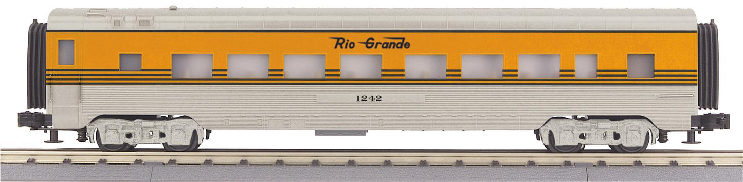 *PRE-ORDER* MTH RailKing # 30-68320 O Gauge Denver & Rio Grande 60’ Streamlined Coach Car # 1242 (ETA 2027)