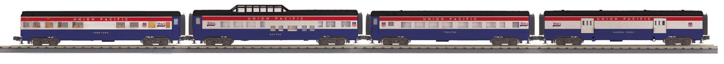 *PRE-ORDER* MTH RailKing # 30-68326 O Gauge Semiquincentennial 4-Car 60’ Streamlined Passenger Set (ETA 2027)