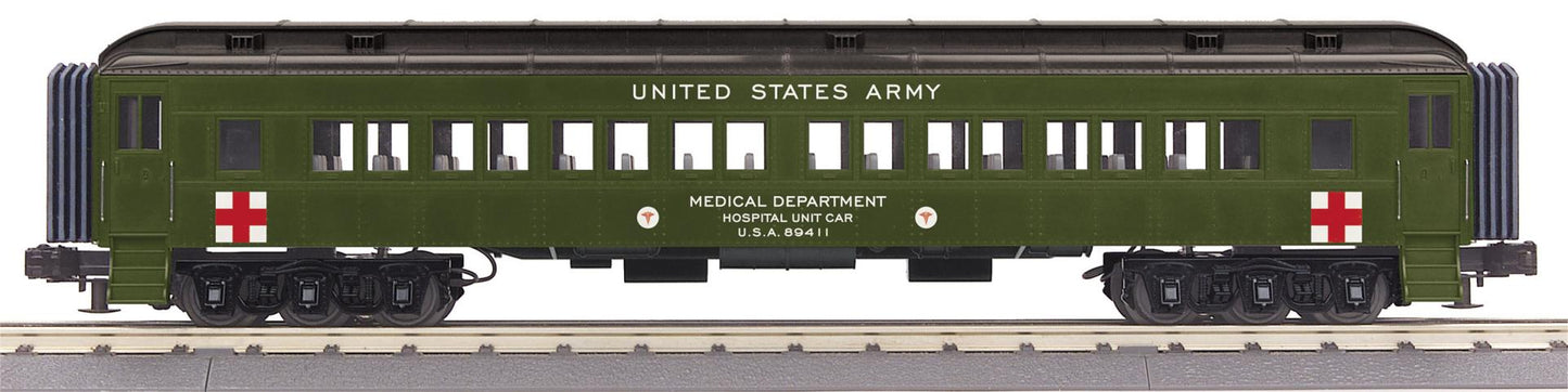 *PRE-ORDER* MTH RailKing # 30-69394 O Gauge U.S. Army 60’ Madison Coach Car # 89411 (ETA 2027)