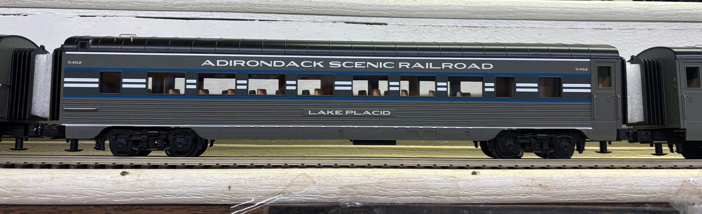 NOW in Stock Exclusive Adirondack Scenic Railroad 60’ Streamlined 4 Car Passenger Set Railking MTH