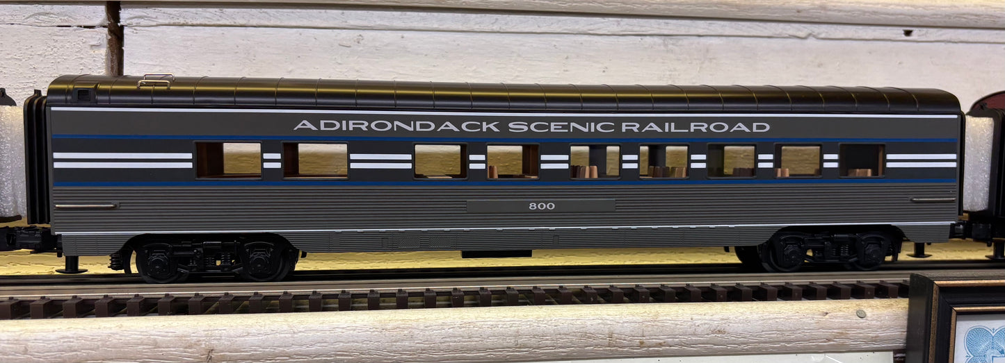 NOW in Stock Exclusive Adirondack Scenic Railroad 60’ Streamlined 4 Car Passenger Set Railking MTH