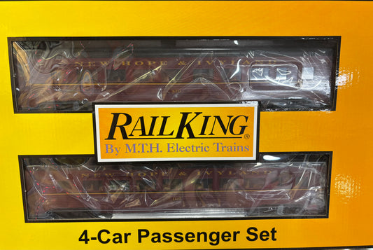 NOW in Stock E-Z Catch Exclusive New Hope & Ivyland Custom MTH Railking 4 Car Passenger Set