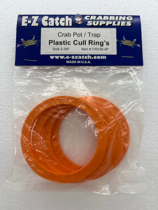 E-Z Catch Crab Pot / Crab Trap Orange Plastic Cull Ring’s Size 2-3/8” ( USA Made - Round Version ) ( 4 Per Pack )