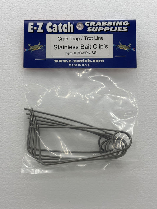 E-Z Catch Crab Trap / Trot Line Stainless Bait Clips ( 5 Per Pack - USA Made )
