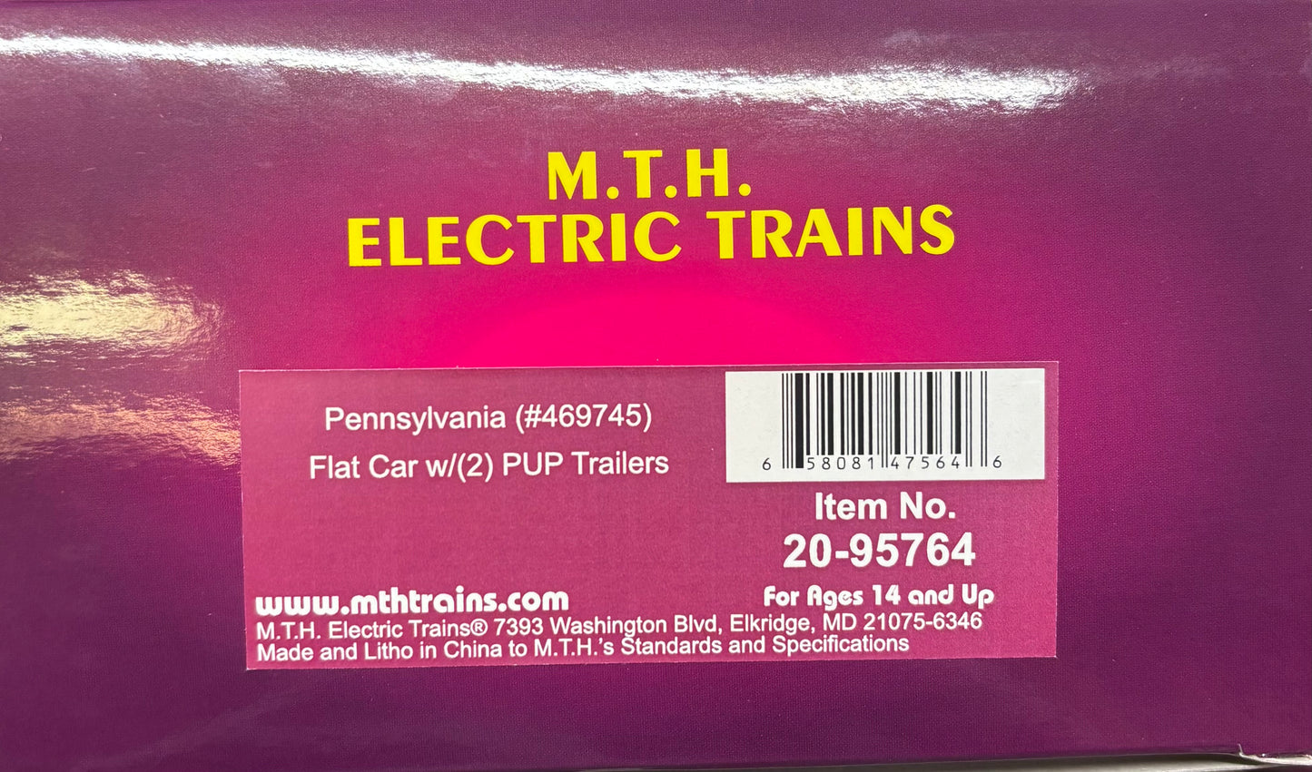( SOLD OUT ) MTH Premier # 20-95764 Woolworth's Pup Trailers on Pennsylvania Flat Car # 469745