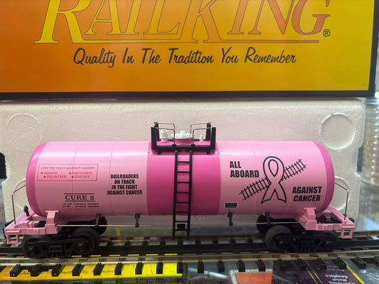 E-Z Catch Custom Cancer Awareness MTH Railking Cure 2 Modern Tank Car