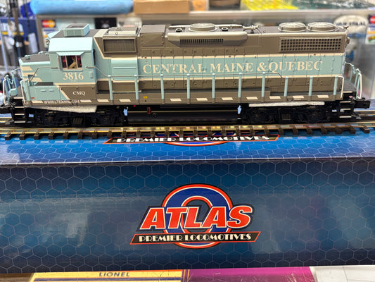 Now IN STOCK ( E-Z Catch Custom Atlas O GP38-3 Central Maine & Quebec Cab # 3816 ( 3-Rail )