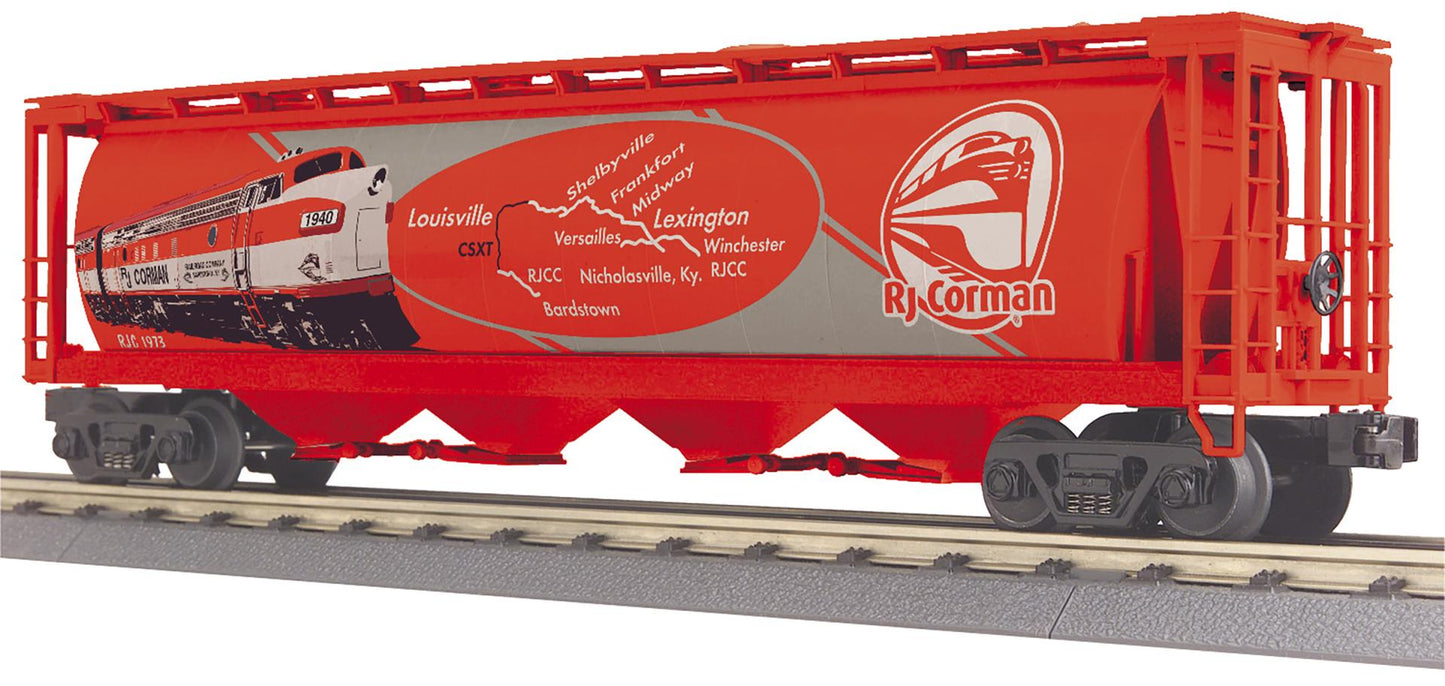 *PRE-ORDER* (ETA Oct. 2026) MTH RailKing O Gauge # 30-75776 4-Bay Cylindrical Hopper Car RJ CORMAN Cab # 1973