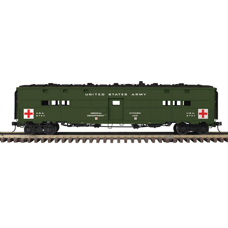 PRE-ORDER ATLAS MASTER O #3007729 TROOP CAR US ARMY HOSPITAL CAR Choose Rd # 8737, 8745, 8754, 8761 (GREEN/WHITE) - 3RL