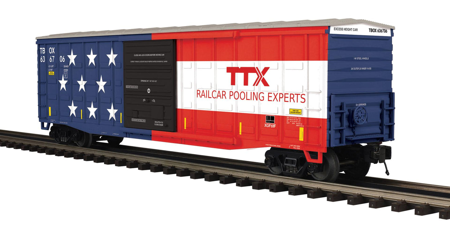 *PRE-ORDER* MTH # 20-99565 O Scale Premier TTX 50’ Waffle Box Car Rd # 636706 - ETA March 2027