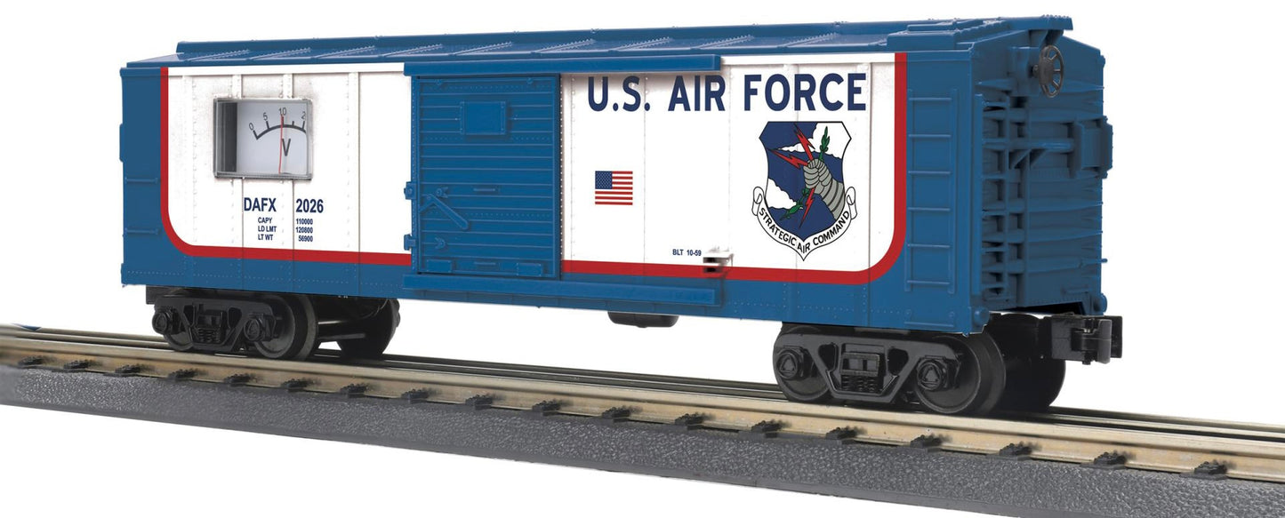 *PRE-ORDER* MTH RailKing # 30-71302 O Gauge U.S. AIR FORCE Box Car with Power Meter Car # 2026