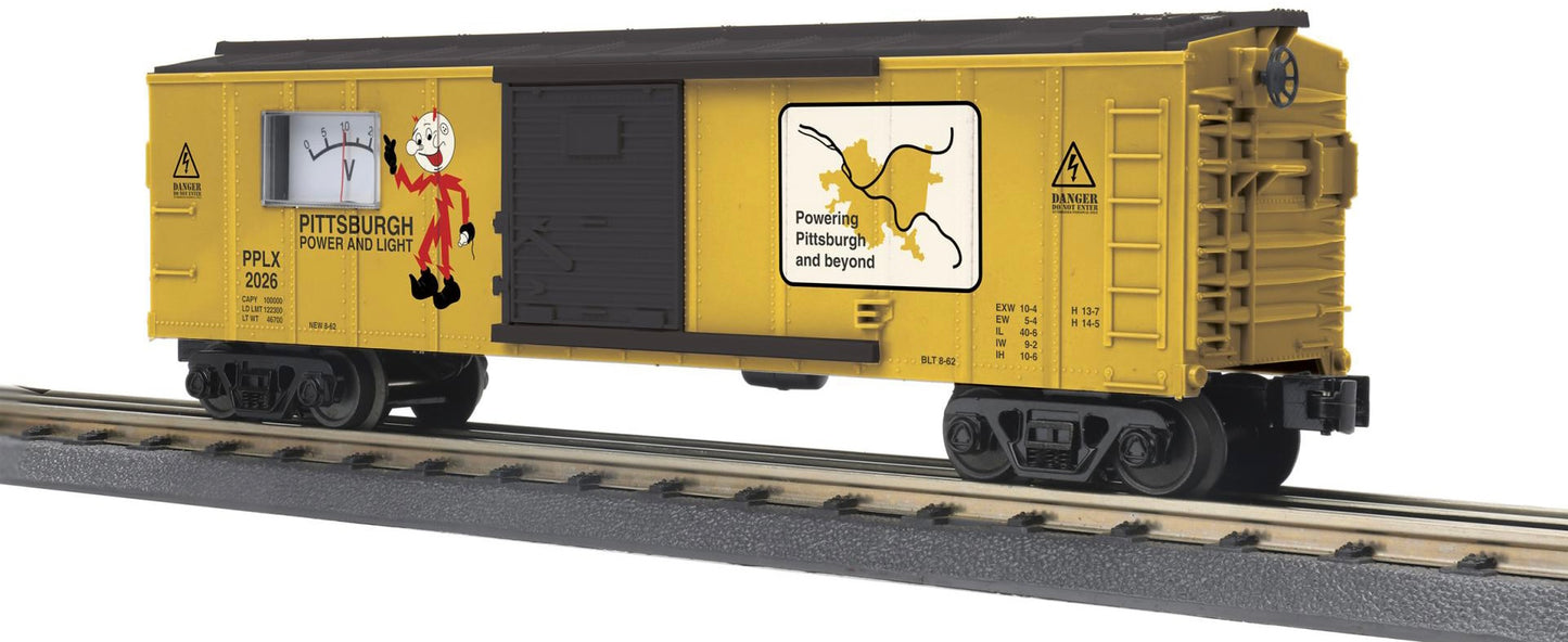 *PRE-ORDER* MTH RailKing # 30-71303 O Gauge Pittsburgh Power & Light Box Car with Power Meter Car # 2026