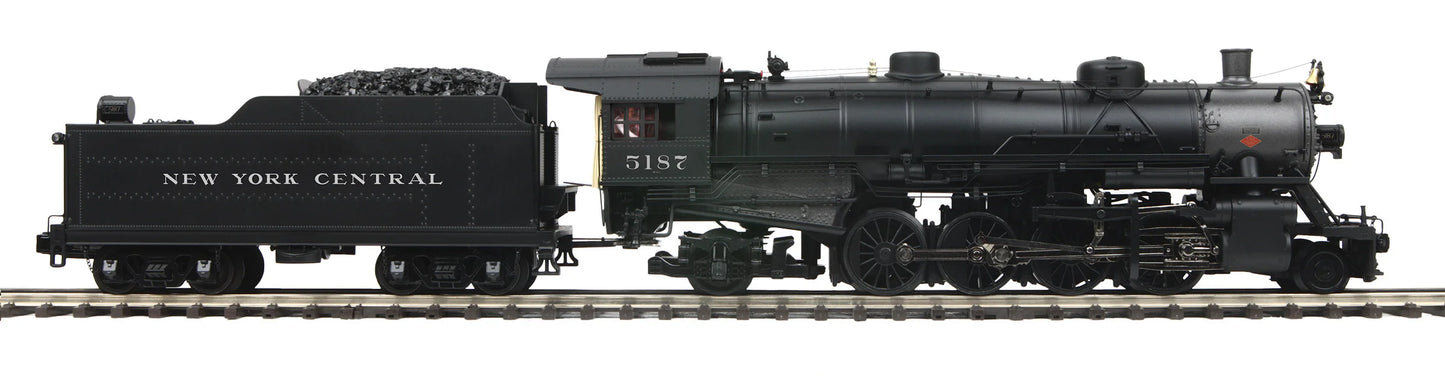 In Stock, Brand New Premier New York Central O Scale ( MTH # 20-3838-1) 2-8-2 USRA Light Mikado Steam Engine w/Proto-Sound 3.0 (Hi-Rail Wheels) - New York Central Cab No. 5187