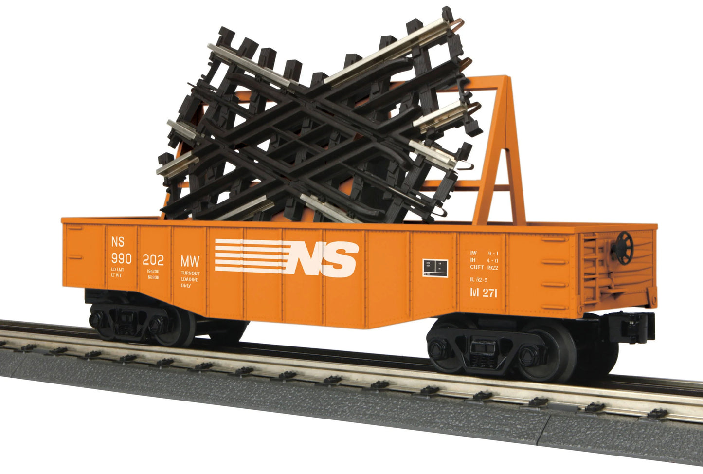 MTH # 30-72186 ( O Gauge ) RailKing Norfolk Southern Gondola Car w/45 Degree Crossover